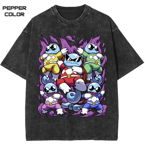 P Ranger SSquad Graphic T-Shirt , PKM Shirt, Anime Vintage T-Shirt, Anime Merch, Stylish Crew Neck Short Sleeve T-Shirt Unisex, Streetwear for Men,for Women,Gift Anime fans