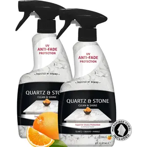 Quartz Countertop Cleaner and Polish (2 Pack w/ Towel) Clean and Shine Your Quartz Countertops Islands and Stone Surfaces with Ultra Violet Protection