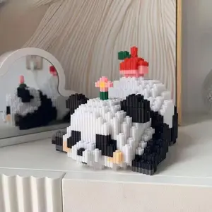 Cute Panda Design Building Blocks, 1 Set Creative Series Assembled Toy, Model Decoration and Mascot Gift, Building Block Sets