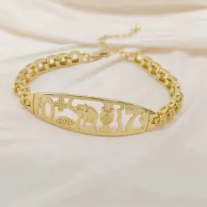 7 Powers Bracelet - Animal and Environmental Protection Jewelry Lucky Bracelet with Gold Finish and Decorative Elements Unique Stylish