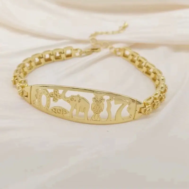 7 Powers Bracelet - Animal and Environmental Protection Jewelry Lucky Bracelet with Gold Finish and Decorative Elements Unique Stylish