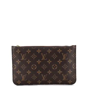 Pre-owned Louis Vuitton Canvas Coated Small Leather Goods Neverfull Pochette Monogram Canvas Large by Rebag