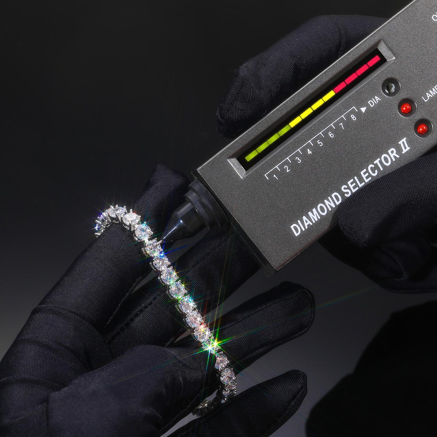 ICEOUTBOX 100% Real S925 D VVS Moissanite Tennis Bracelet For Women Men 925 Sterling Silver Sparkling Wedding Party Fine Jewelry