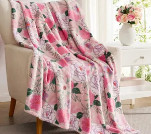 Hallmark Multicolor Flourished Love 50 x 70 Plush Throw Blanket