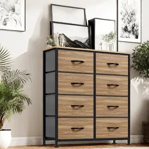 YITAHOME 8 Drawer Dresser for Bedroom, Fabric Dressers & Chests of Drawers, Black Dresser for Storage ,Organizer Unit Storage Tower for Bedroom, Living Room, Hallway & Closets,Girl,Bedroom Furniture, Storage Bin Cabinet,Storage Shelf