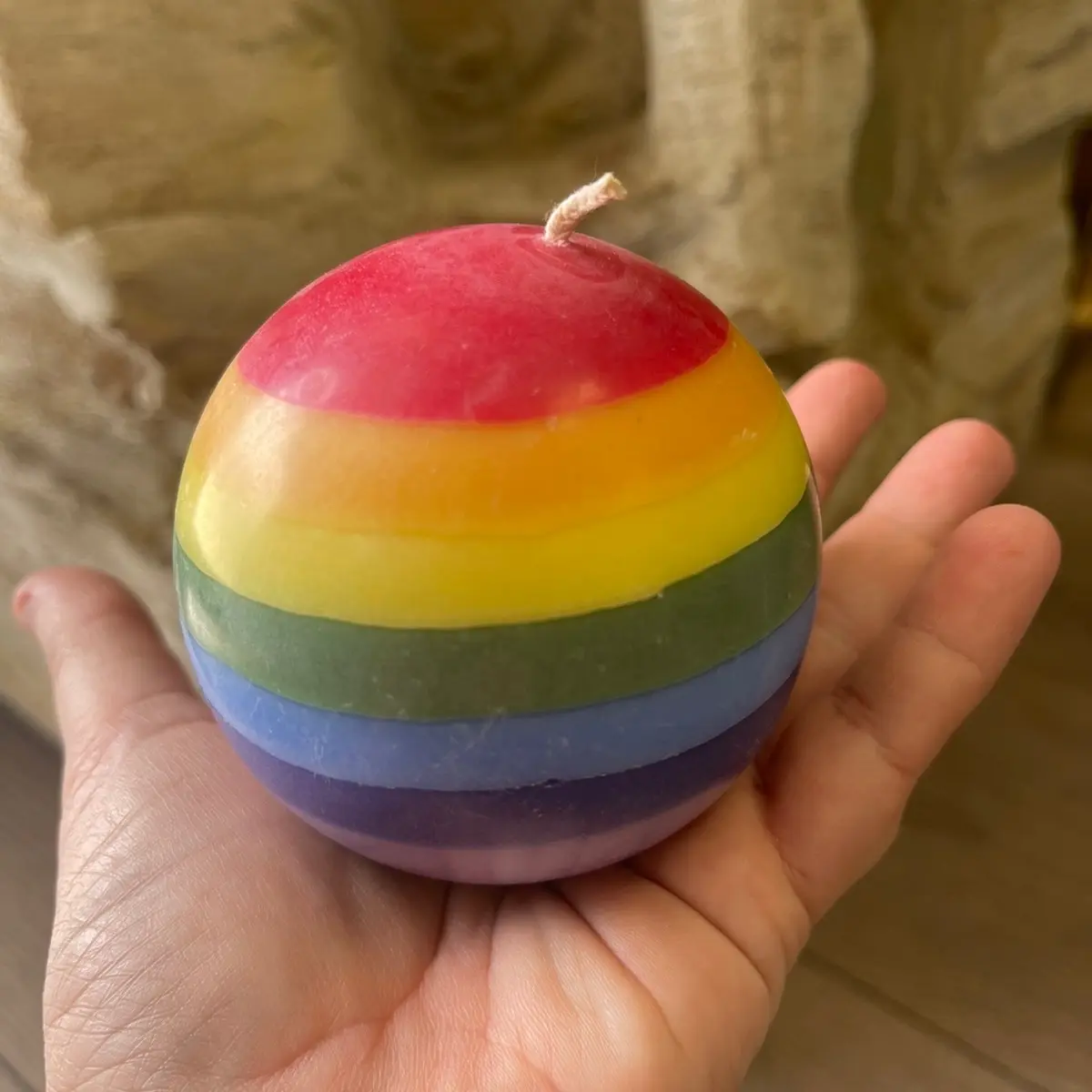 Rainbow Sphere Candle