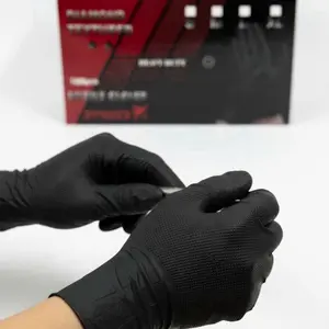 RYNNIX 8mil Heavy Duty Diamond Textured Disposable Nitrile Gloves 100 Count for Professional Cleaning and Protection