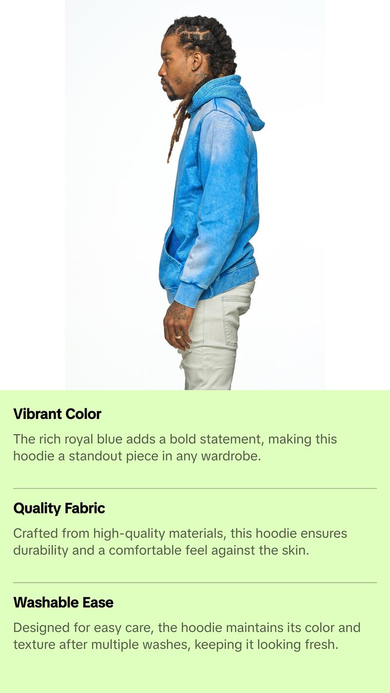 AOLOGNE STAND ALONE WASH HOODIE (ROYAL BLUE)