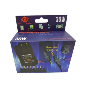 30w Universal Power Supply Reversible Polarity 3v-12v DC 30 watt 2.5 amp USB Port 8 Adapter Tips Center Tip Positive or Negative 5.5mm*2.5mm 5.0mm*2.1mm 3.5mm*1.35mm 4.0mm*1.7mm 2.35mm*0.7mm 1/8"