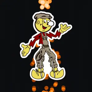 Reddy Chillowatt Sticker, LINEMAN Hard Hat Sticker, Blue Collar Stickers, Gift for Electrician, Funny Gift, Decals for Hard Hat- Toolboxes- Helmet- Bin Doors.