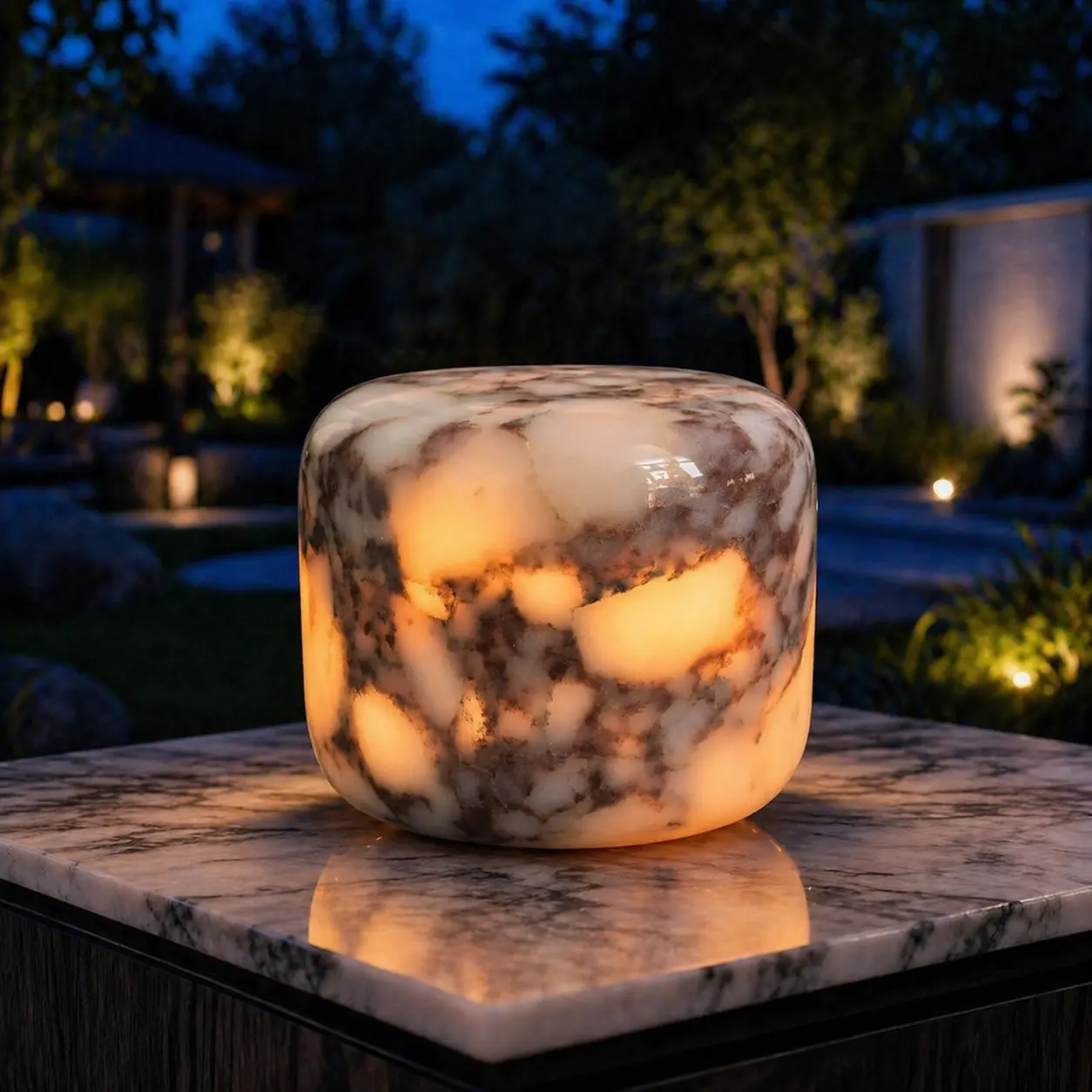 100% Marble Touch Pat Lamp, Unique Natural Stone Small Night Table Lamp, Type-C Rechargeable 3-Way Dimmable Bedside Lamp, Warm Ambient Lighting for Bedroom