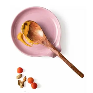 Spoon Rest for Stove Top, 5 inch Large Cooking Spoon Holder for Kitchen Countertop Ceramic Ladle Holder for Spatula, Tong, Heat-Resistant