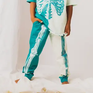 Relaxed Fit Joggers - 'Skelly' - Teal & White