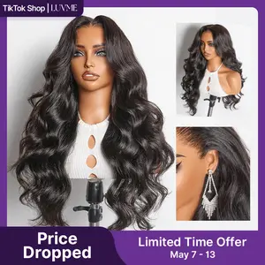 Luvme 100% Human Hair 13x6 13x4 Ear-to-ear HD Lace Front Wig – Pre-Everything Shake & Go Flexi-Fit Drawstring Hold Curls Body Wave 200%-250% Density Limited Time Offer TikTok Exclusive #luvmenewarrivals