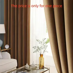 1pc Velvet Curtains Italian Style Room Decor Curtain Cream Color Light Blocking Window Curtain Drapes for Living Room Bedroom Sun Protection Thermal Insulated Curtain Heat Insulation Noise Reduction