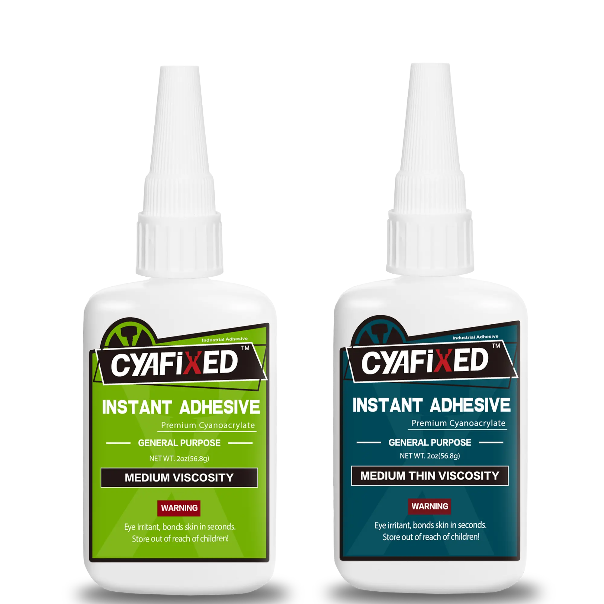 Strong Cyanoacrylate (CA) Super Glue by CYAFIXED, All-Purpose Medium & Medium Thin Instant Adhesive, Value Pack - CA Glue for General Home Repair, Ceramics, Plastics, Metal, Wood,Rubber, Permanent Repair and DIY Household Clear Glue