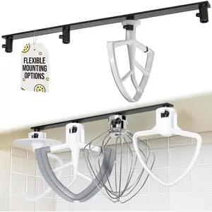 Stand Mixer Attachment Holder Compatible with  Kitchen Aid Mixer Accessories - Quick & Easy Installation  for Kitchen Organization & Attachment Storage - Securely Holds 4 Mixer Attachments