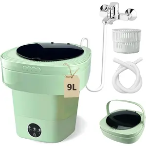 Portable Washing Machine, 9L Mini Washing Machine with 3 Modes, Deep Cleaning of Underwear, Baby Clothes, or Small Items, Foldable Washer for Apartments, Dorm, RV, Travel, Hotel, Laundry, Camping