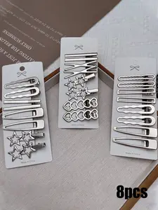 Minimalist Metal Hair Clips, Hair Clip Set, Simple Style Hair Accessories for Women & Girls, Minimalist Headwear Suitable for Thick Hair