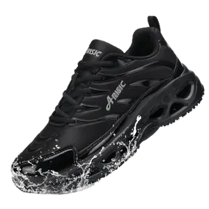 Non-slip waterproof sneakers for men and women, work shoes chef catering service shoes comfortable black