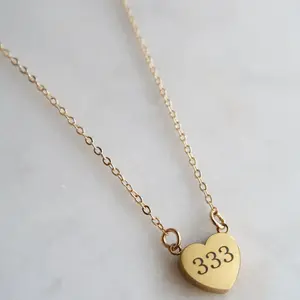 Mystery Heart Angel Number Necklace
