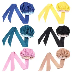 Satin Reversible Bonnets with attached Edge Scarf