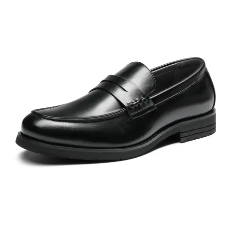 BRUNO MARC Men's Classic Closed-Toe Vegan Leather Penny Loafers - Slip-On All-Seasons Cushioned Casual Footwear with Memory Foam Insole, Business Walking Shoes for Men