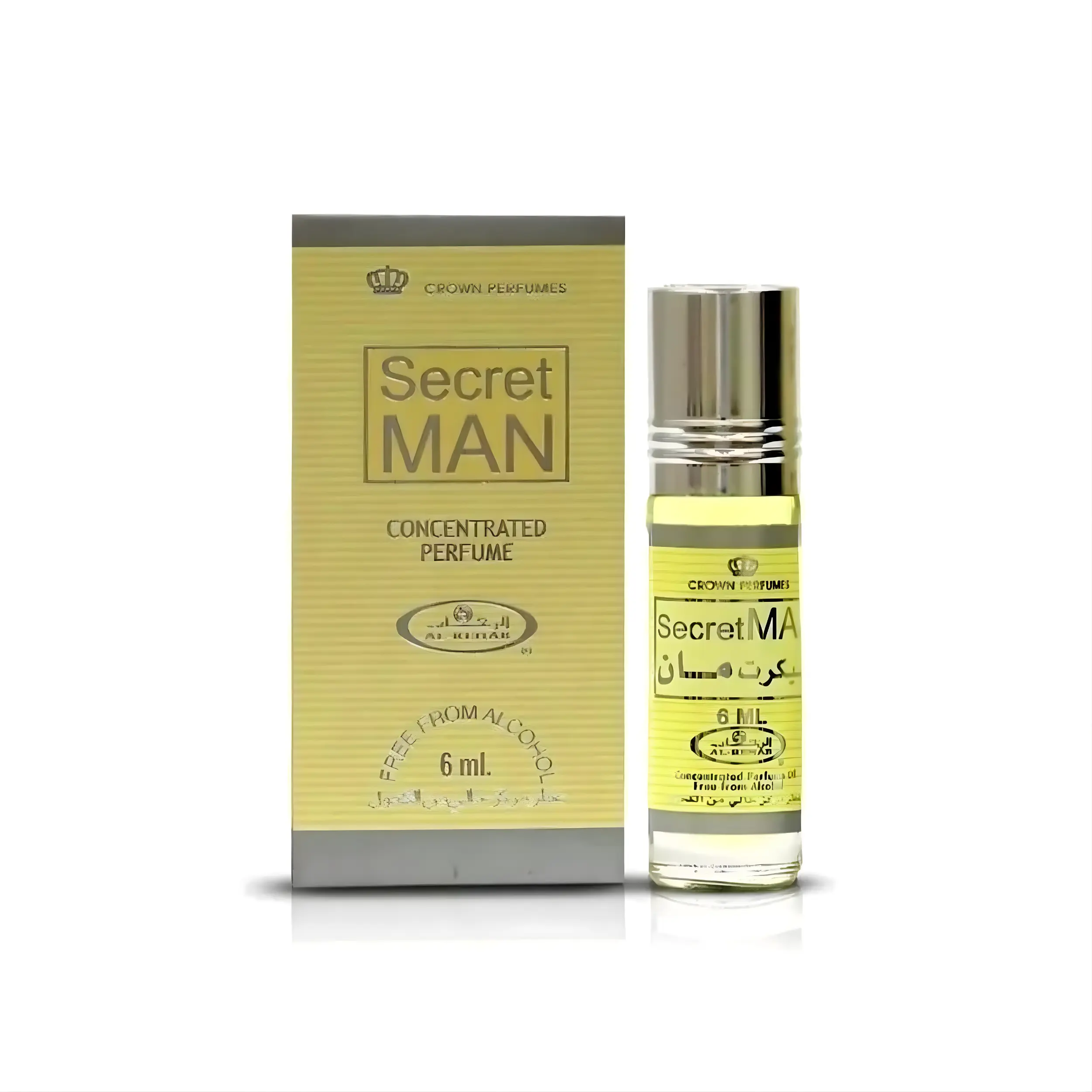 Al Rehab Secret Man Perfume Oil, Aromatic Woody Roll-On Fragrance with Sandalwood & Mint, Long-Lasting & Alcohol-Free, 0.2 FL OZ, Unisex, Single Item