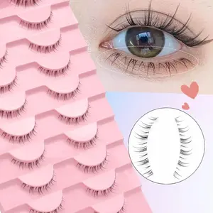 Manga Bottom Eyelashes, 10 Pairs Reusable Lower Eyelashes, Suitable for Beginners, Perfect for Makeup Extensions, Cosmetic, Cosmetic False Lashes