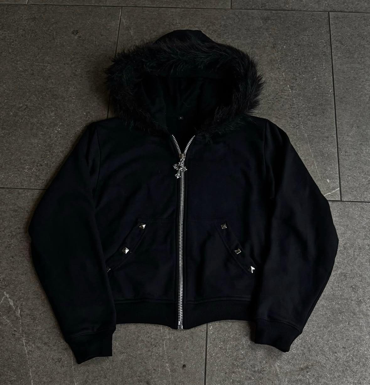 Noctra Rhinestone-studded Zip-up Coat