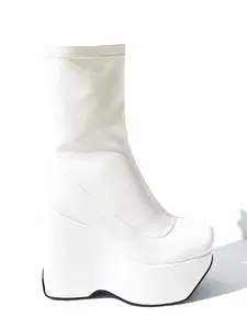 MCLC Space Boot Comfy Platform in White - Inspired by Ziggy Stardust