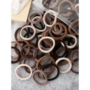 30PCS,Simple Style Plain Color Elastics Hair Ties Set, Casual Versatile Ponytail Hair Accessories for Women & Girls, Minimalist Hairstyles Headwear Rubber Bands Suitable for Thick Hair, Pigtails, Fashionable Hair Accessories, Elastic Hair Accessory,Multic