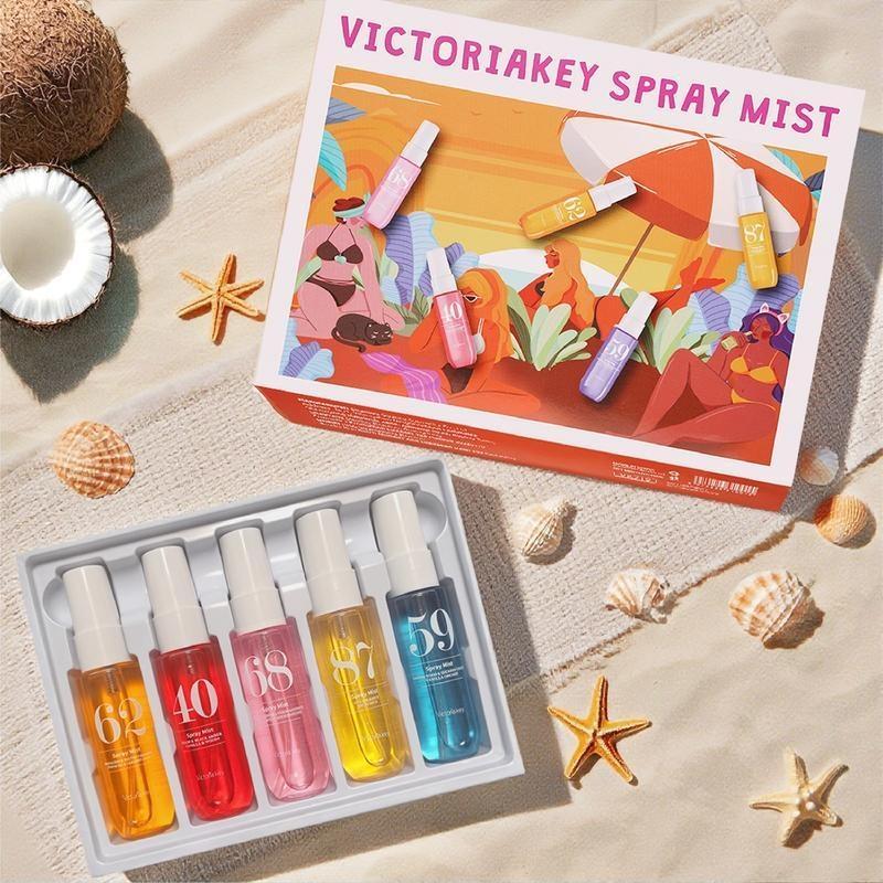 Limited Edition Summer Brazilian Perfume Spray Set (5x40ml), Fragrance Beauty Set, Natural Fresh Scent, Perfect for Travel, Home, Office, Holiday Gift