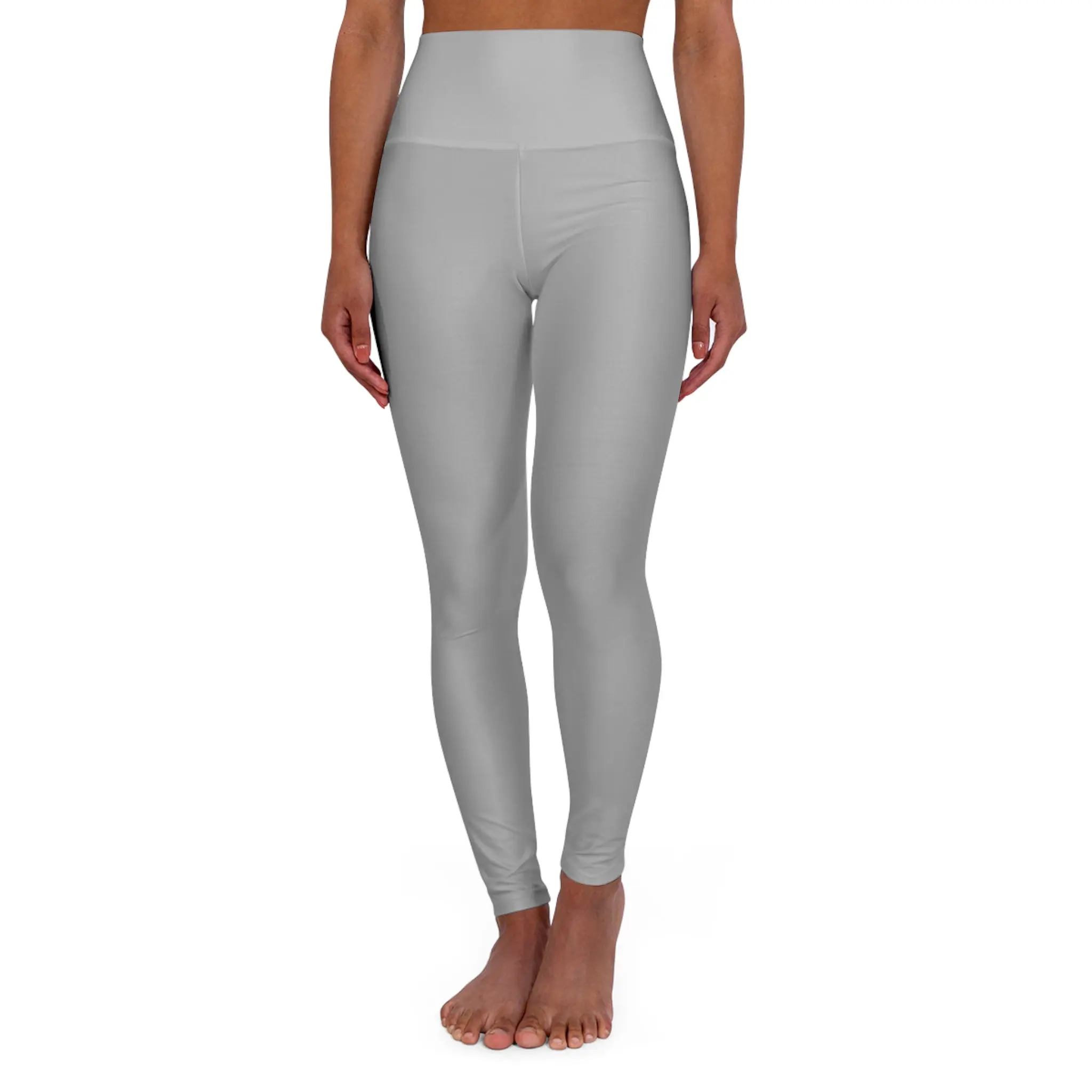 High Waisted Yoga Leggings (Light Grey)