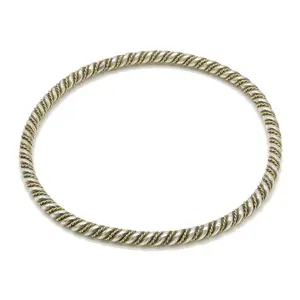 Pre-owned Tiffany & Co. Sterling Silver 925 (Ag925) Small Leather Goods Twist Silver Bangle