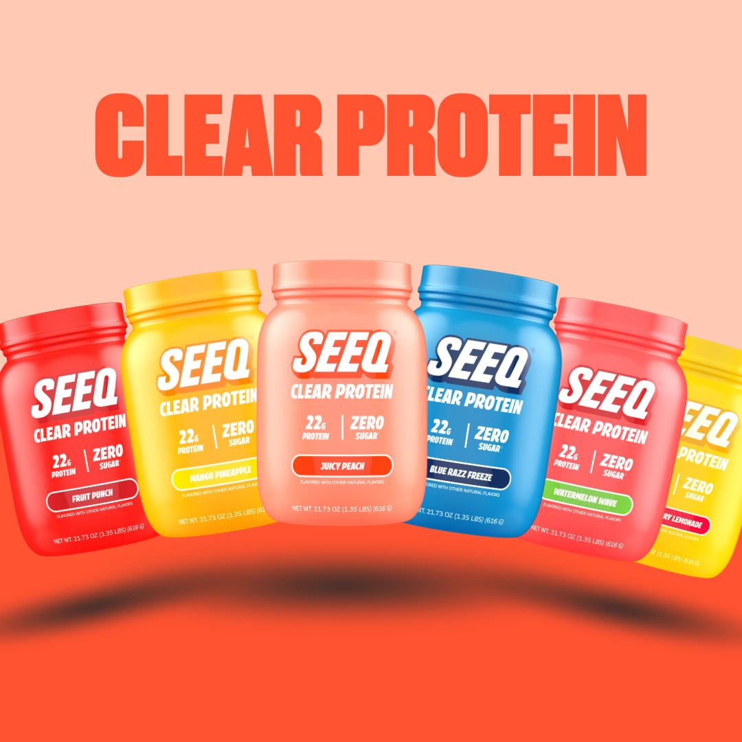 SEEQ Clear Protein Powder - 22g Whey Isolate - Zero Sugar & Lactose - Allergen Friendly - Bone Health - Post Workout Rec