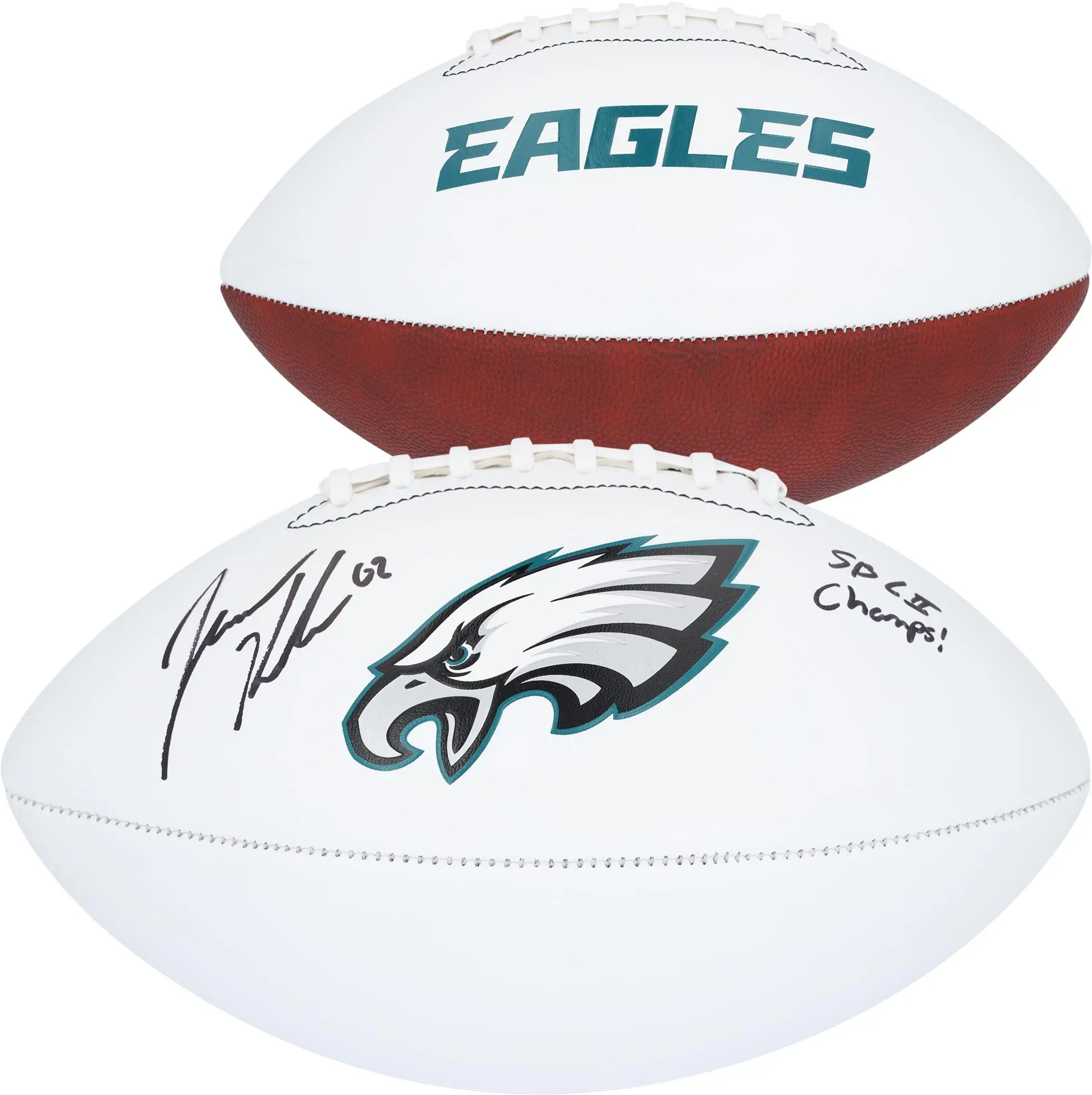 Jason Kelce Philadelphia Eagles Autographed Franklin White Panel Football with "SB LII Champs" Inscription - Fanatics Authentic Certified