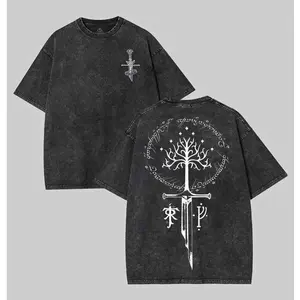 LOTR LOTR Middle Earth Shirt, JRR Tolkien Hoodie, Lord of the Rings Merch, LOTR Sweatshirt, Menswear Top apparel men gifts Vintage Distressed farmer x-mas Watercolor Christmas Tree Casual Street Comfy Streetwear 2YJ