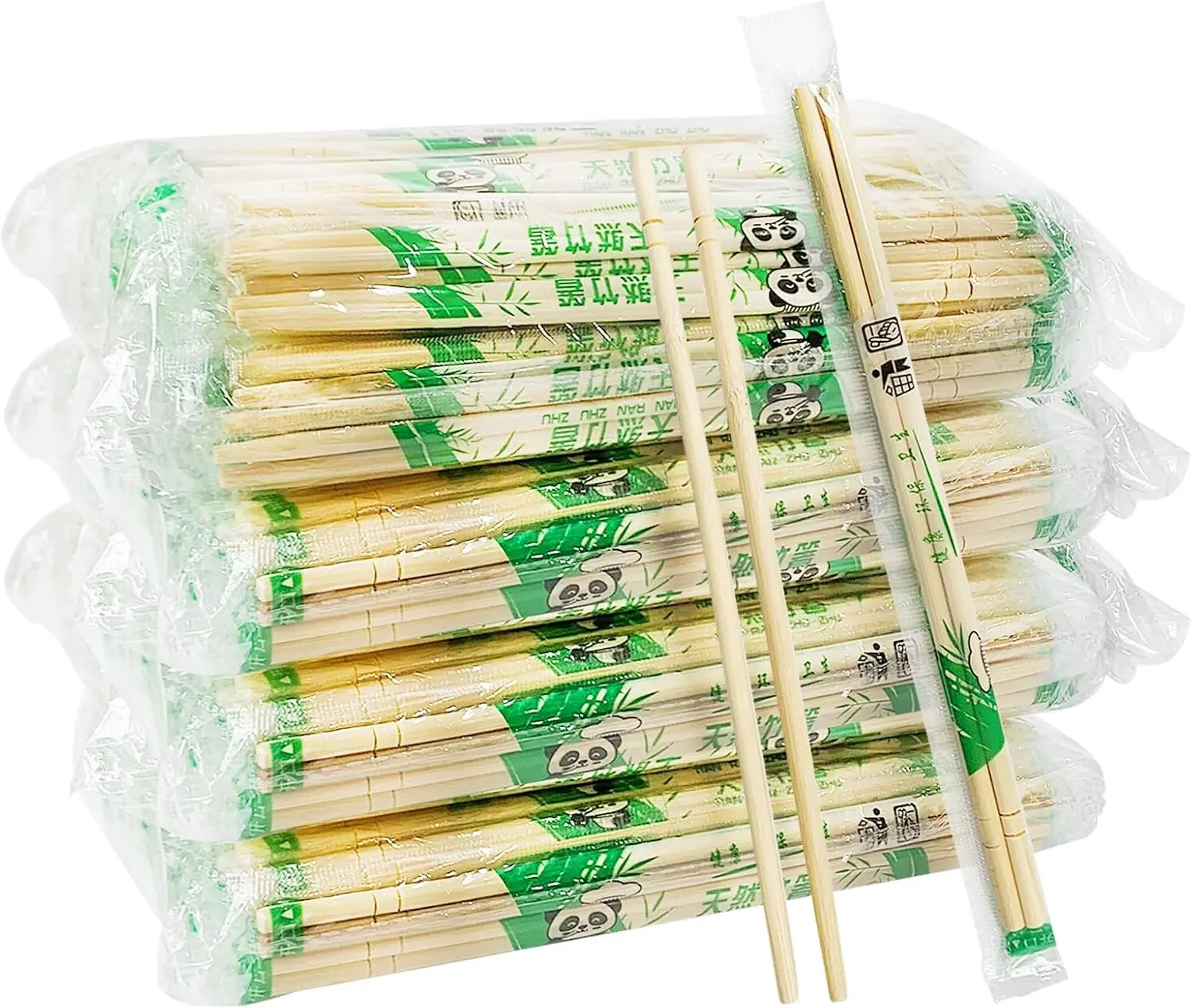 400 Pairs 8 Inch Disposable Chopsticks, Separated Sleeved Individually Wrapped Disposable Bamboo Chopsticks, Bamboo Wooden for Noodles, Sushi, Asian Food