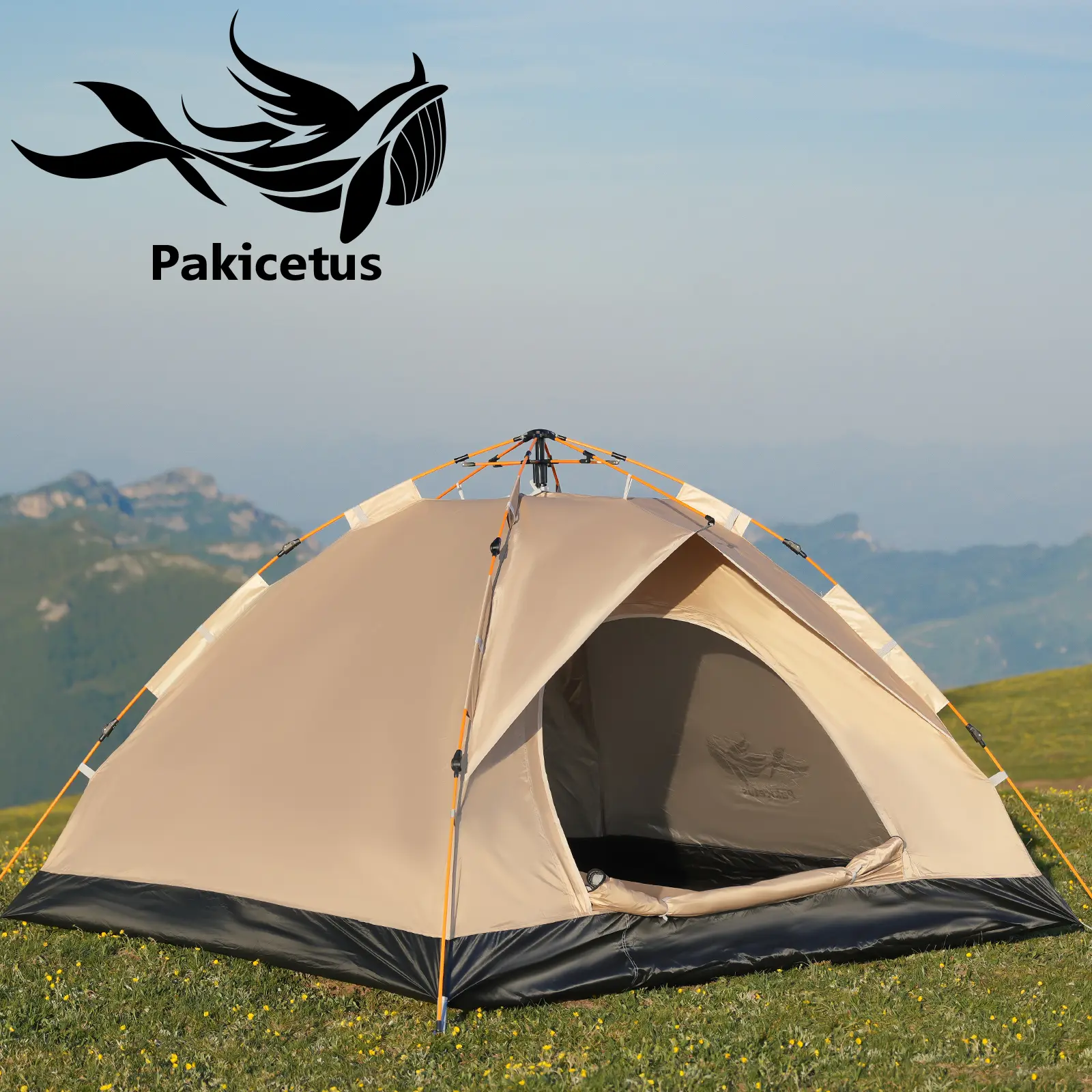 PAKICETUS Automatic Quick-Open Waterproof Camping Tent - Multifunctional Portable Sunproof High-Quality Stake-Down Dome Tent, Bug-Free Insect-Proof Mosquito-Resistant, Ideal for Hiking, Camping, Outdoor Activities, Bug-Free Dome Tents
