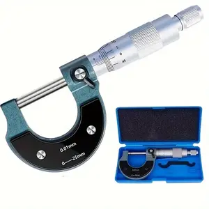 Professional Precision Micrometer 0-25mm/0.01mm, Tungsten Carbide Steel, Non-Slip Grip, Ratchet Stop & Lock Nut, Ideal for Machinists, Tool