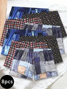 8-pack loose fit boxers with no restraint, perfect for free movement.