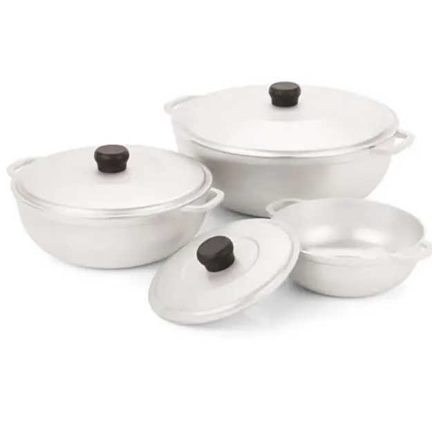 IMUSA 1.5/2.5/5.2qt Cast Aluminum Caldero 3pc Set - 18/22/28cm