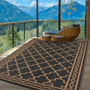 Gaomon 8x10 Outdoor Rug, Large Waterproof Reversible Plastic Straw Carpet - Easy-Clean Mat for Deck, RV Camping, Outdoor Patio