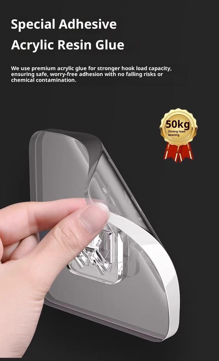 20 pieces per packStrong Adhesive Plastic Hook with Metal Durability – Gold Square Design for Bathroom, Kitchen, and Home Use