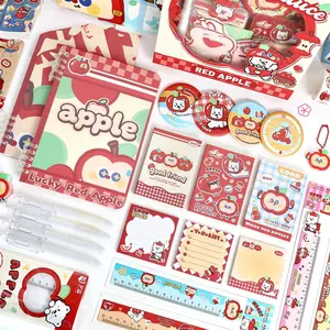 New Apple Stationery Gift Set, Office Learning Supplies Box, Perfect for Writing Study, Halloween Christmas Reading Gifts, Art Stickers, Sticker Cards, DIY Sticker
