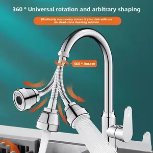 Universal Kitchen Faucet Extender with Booster, Splash-Proof, Rotatable, Bubble Shower Head, Home Water Saving