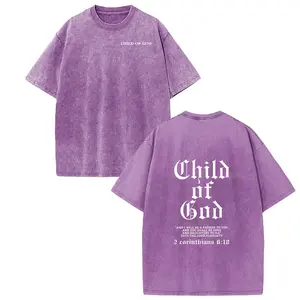 Sunland Oversize Acid Wash Vintage "Child Of God" Pattern T-Shirt,Heavyweight Cotton Streetwear graphic vintage Menswear Womenswear Crewneck Tshirt Top Hoodie women