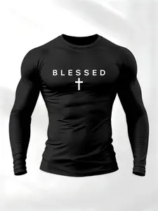 Men's Round Neck Long Sleeve T-Shirt, Athletic Fit Shirts, Athletic Shirt, Athletic Tee, Mexican God Eagle Snake Letter Pattern Sportswear, Athletic Sports Clothing, Casual Fashion Daily Top, Comfortable Versatile Trend Piece