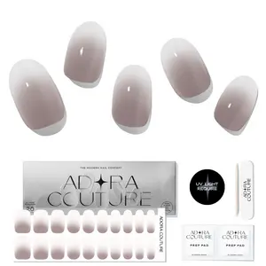 Adora Couture Cocoa Semi-Cured Gel Nail Strips - 20 Strips per Set, 14-Day Chip-Free Finish, Easy Application, LED Curing, Professional Kit